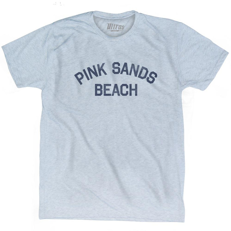 Pink Sands Beach Adult Tri-Blend T-Shirt - Athletic White
