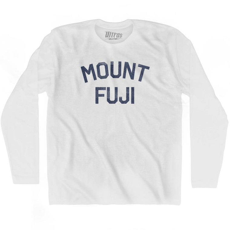 Mount Fuji Adult Cotton Long Sleeve T-Shirt - White