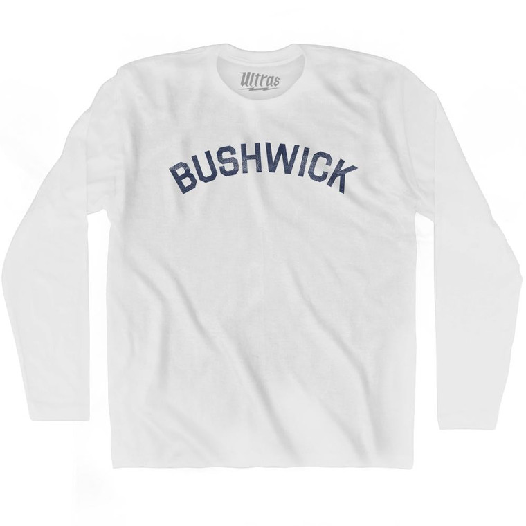 Bushwick Adult Cotton Long Sleeve T-Shirt - White