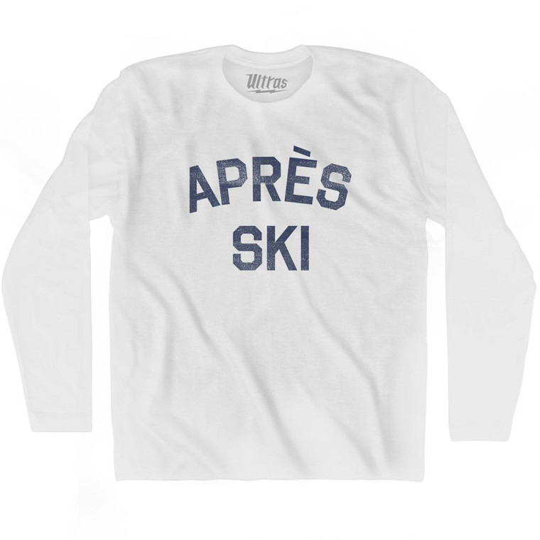 Apres Ski Adult Cotton Long Sleeve T-Shirt - White