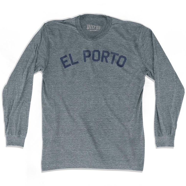 El Porto Adult Tri-Blend Long Sleeve T-Shirt - Athletic Grey