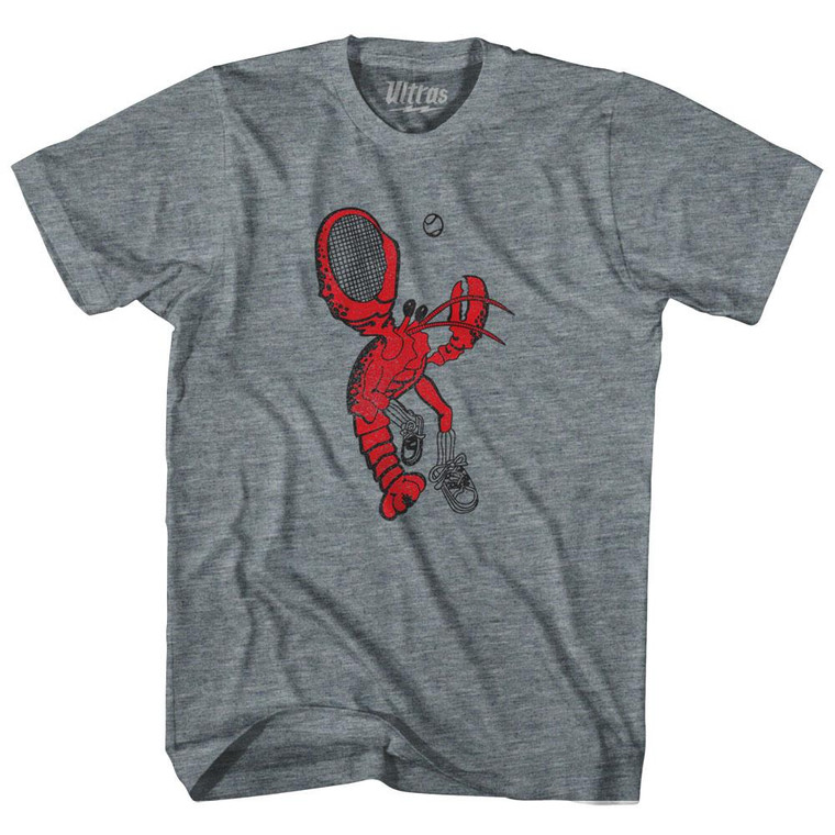 Boston Tennis Lobster Adult Tri-Blend T-Shirt - Athletic Grey