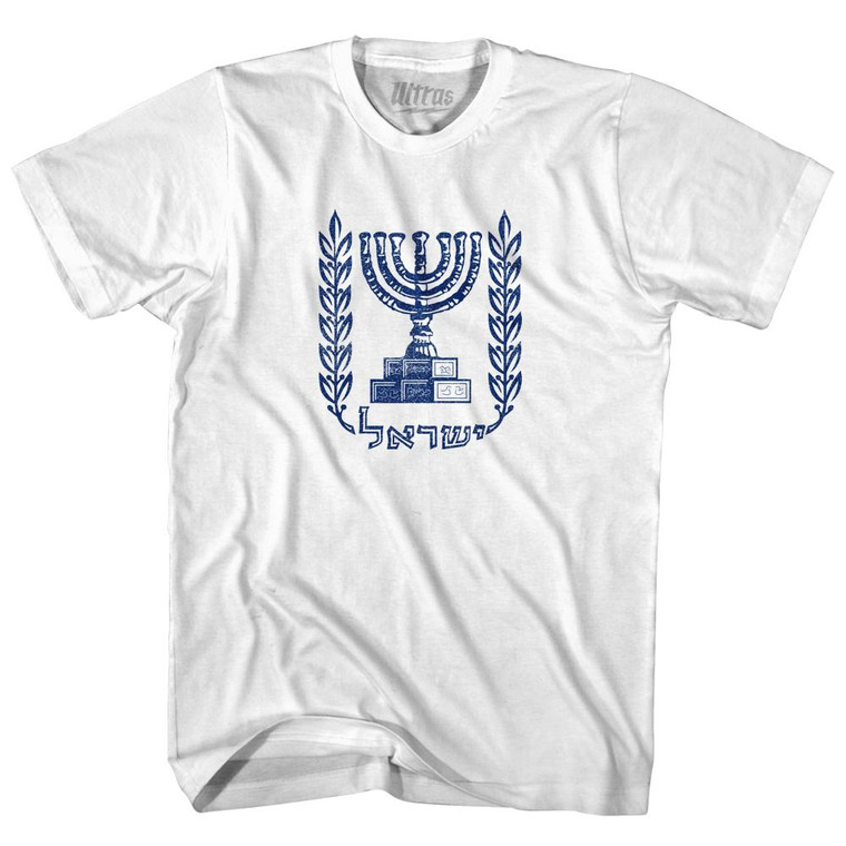 Israel Coat Of Arms Youth Cotton T-Shirt - White