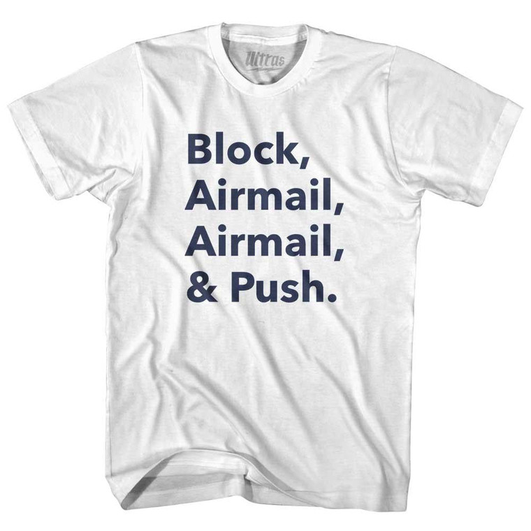 Cornhole Game Plan Block Airmail Airmail Push Youth Cotton T-Shirt-White