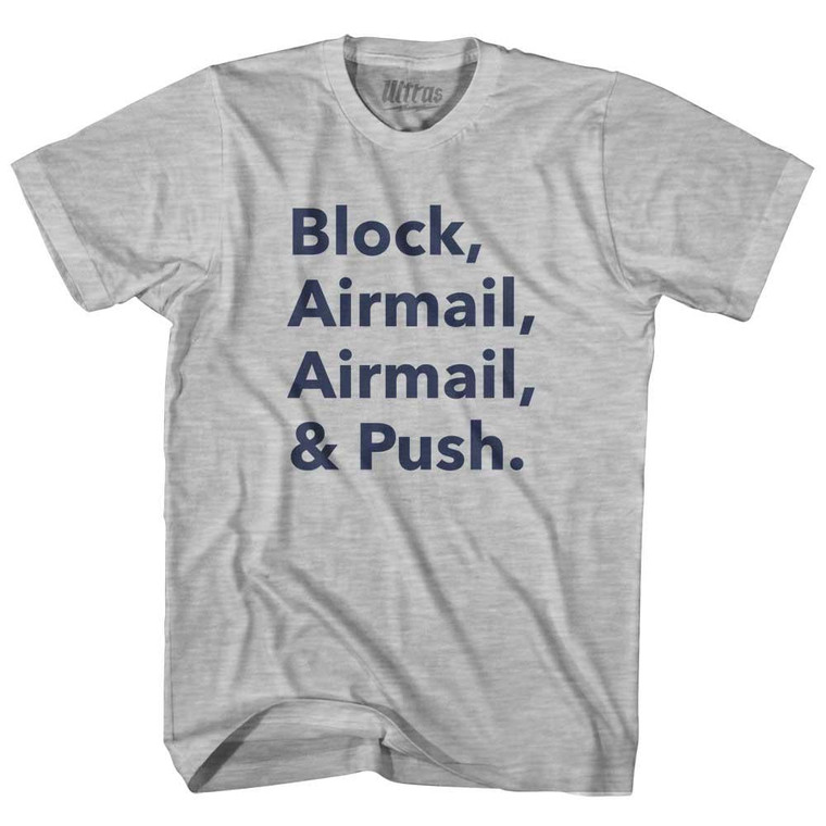 Cornhole Game Plan Block Airmail Airmail Push Womens Cotton Junior Cut T-Shirt - Grey Heather