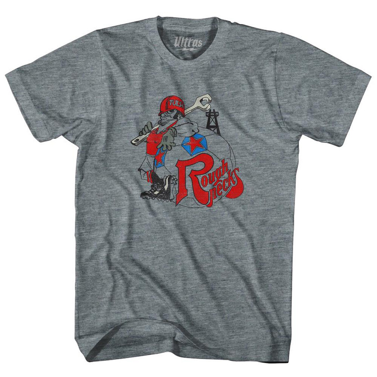 Tulsa Rough Necks Womens Tri-Blend Junior Cut T-Shirt - Athletic Grey