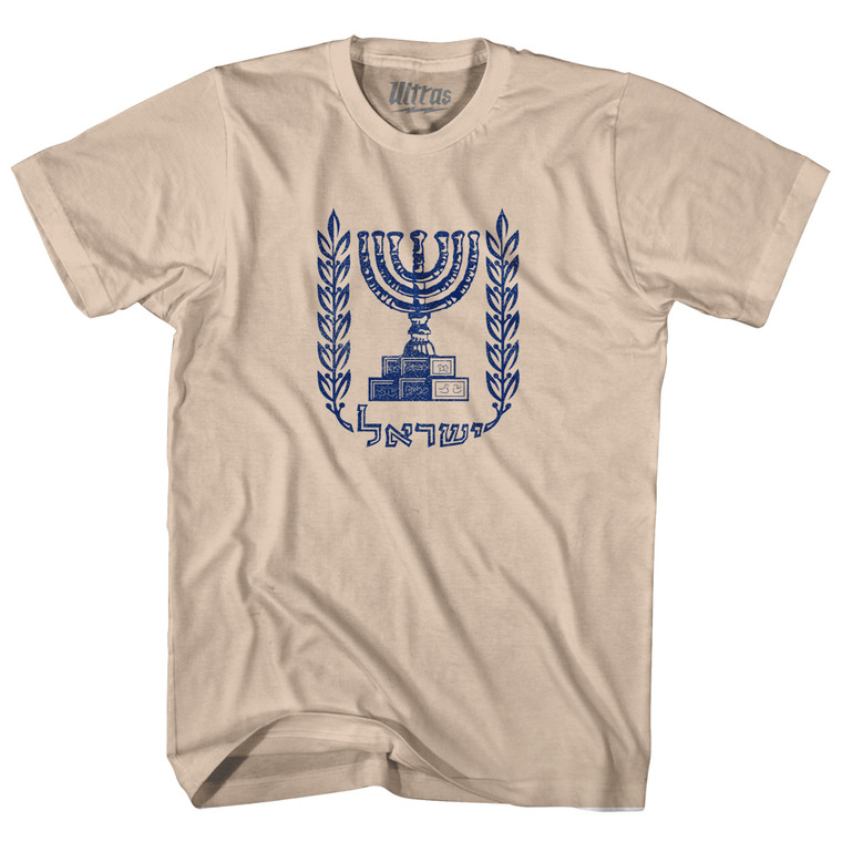 Israel Coat Of Arms Adult Cotton T-Shirt-Creme