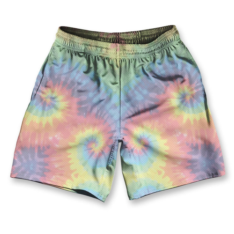 Tie Dye Washed Out Athletic Running Fitness Exercise Shorts 7" Inseam Made in USA - Tie Dye