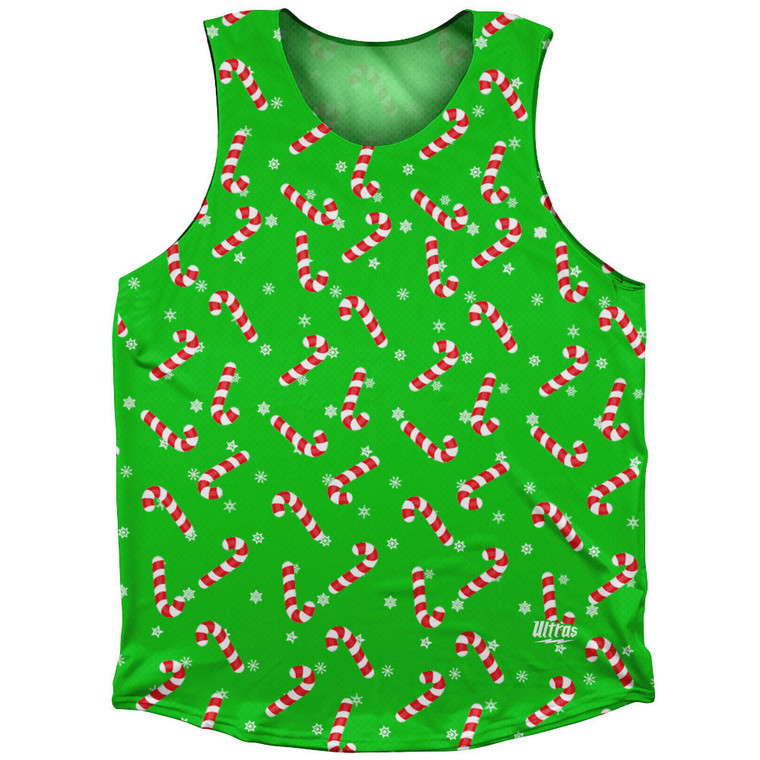 Candy Canes Athletic Tank Top - Green