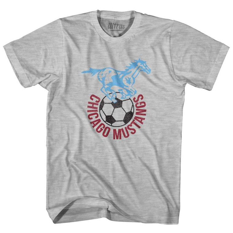 Chicago Mustangs Womens Cotton Junior Cut T-Shirt - Grey Heather