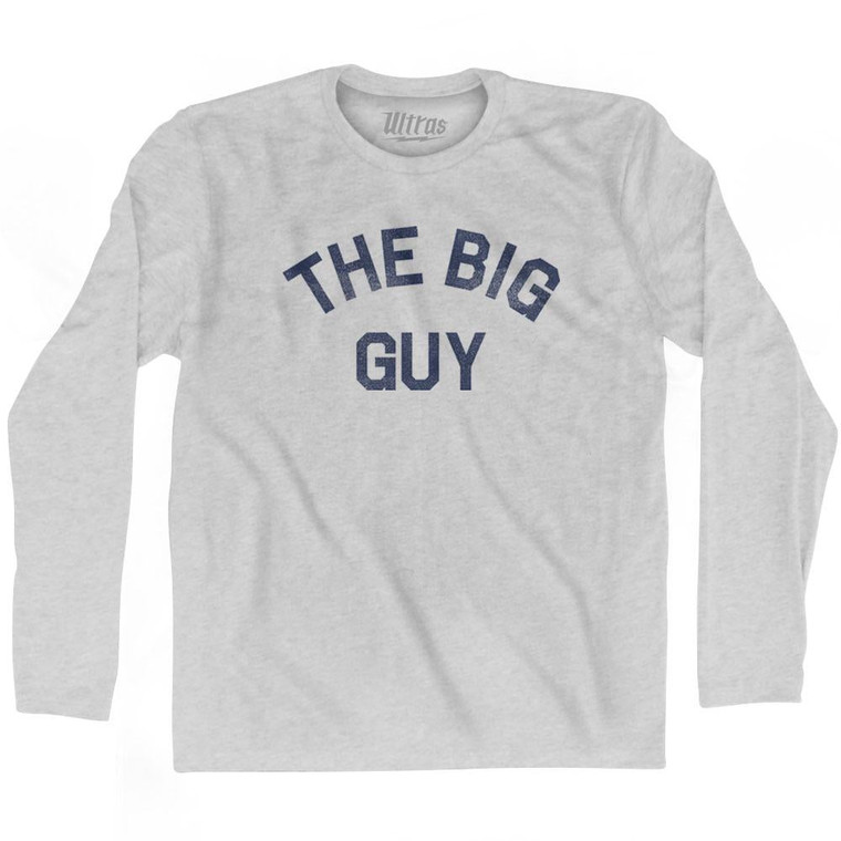 The Big Guy Adult Cotton Long Sleeve T-Shirt - Grey Heather