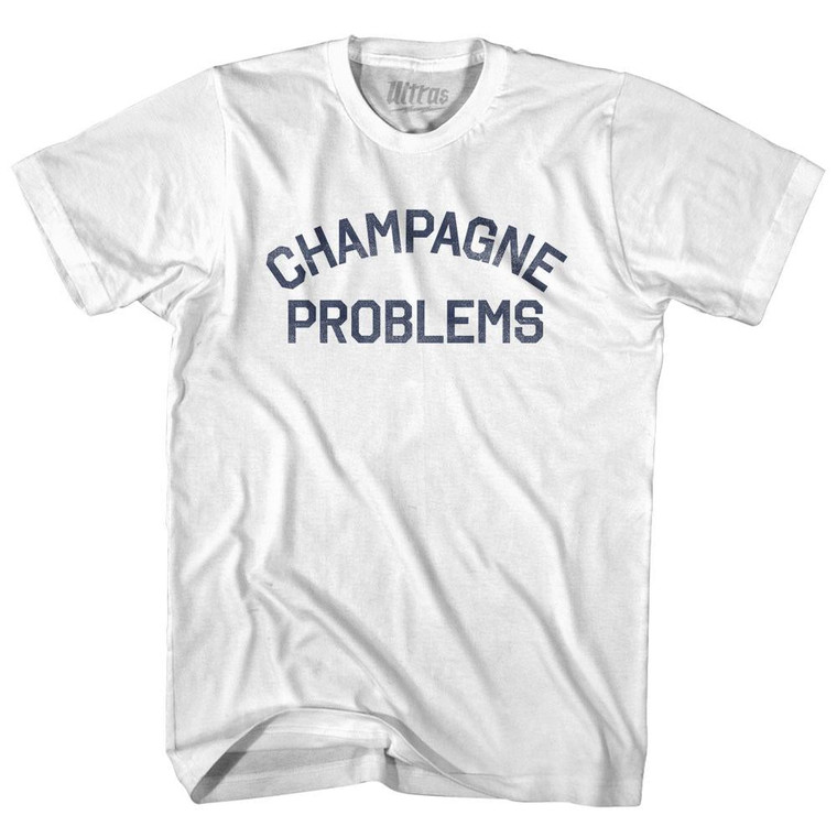 Champagne Problems Womens Cotton Junior Cut T-Shirt - White