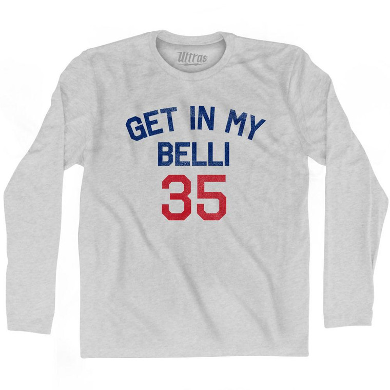 Get In My Belli 35  Adult Cotton Long Sleeve T-Shirt - Grey Heather