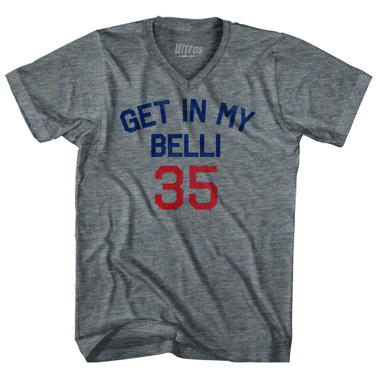 Get In My Belli 35  Adult Tri-Blend V-Neck T-Shirt - Athletic Grey