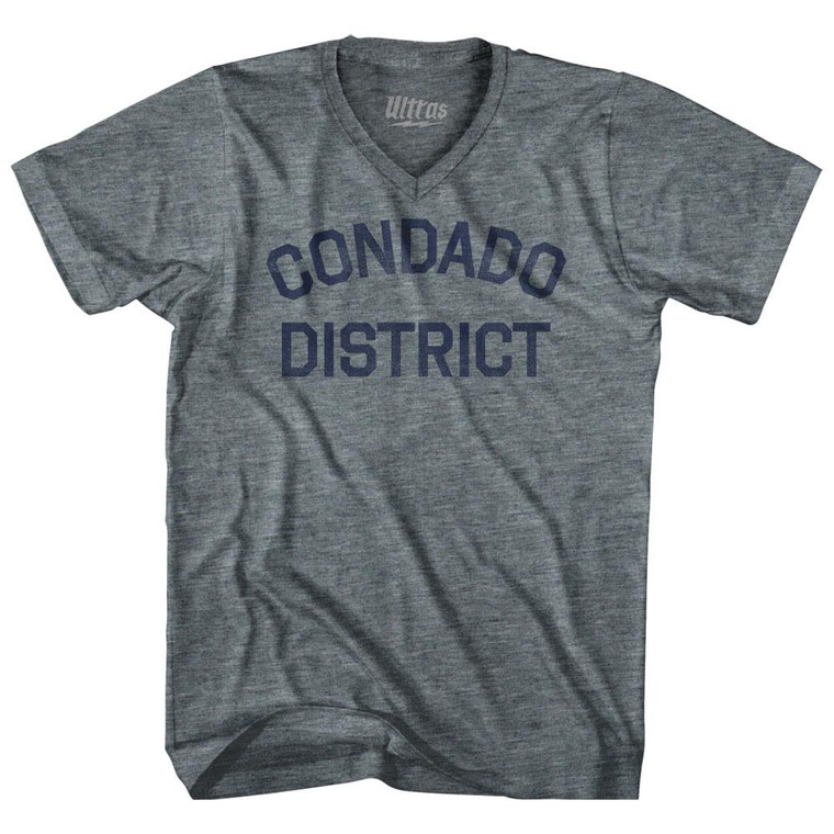Condado District Adult Tri-Blend V-Neck T-Shirt - Athletic Grey