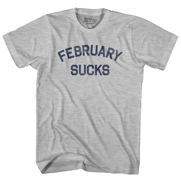 February Sucks Womens Cotton Junior Cut T-Shirt - Grey Heather