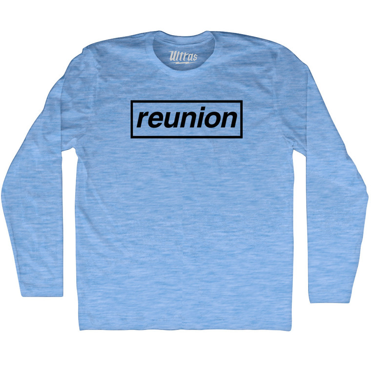 Oasis Reunion Black Art Adult Tri-Blend Long Sleeve T-shirt - Athletic Blue
