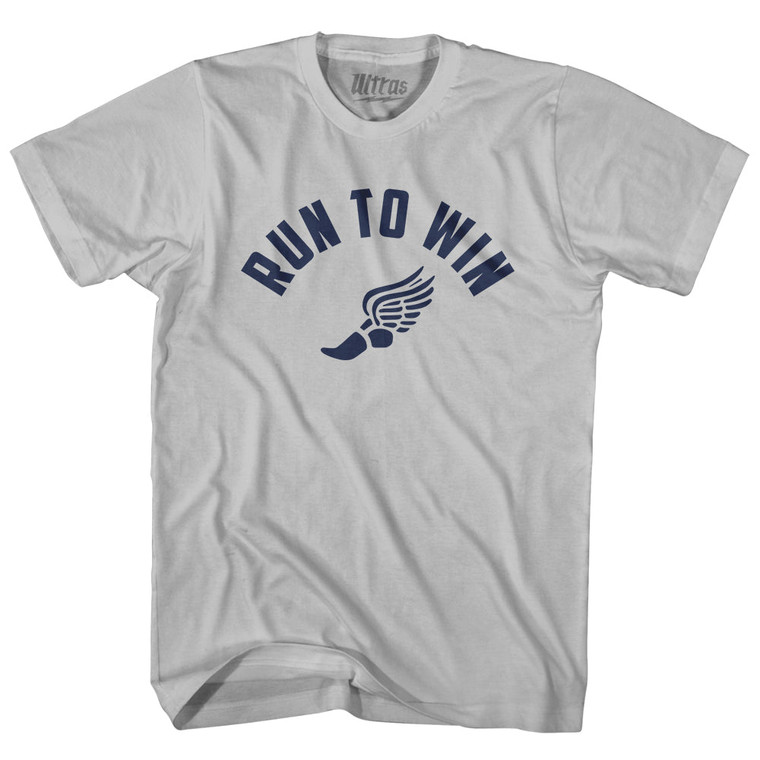 Run To Win Track Wings Adult Cotton T-shirt - Cool Grey