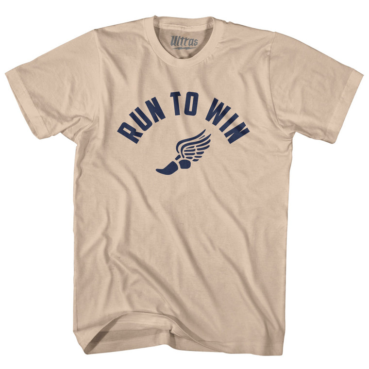 Run To Win Track Wings Adult Cotton T-shirt - Creme