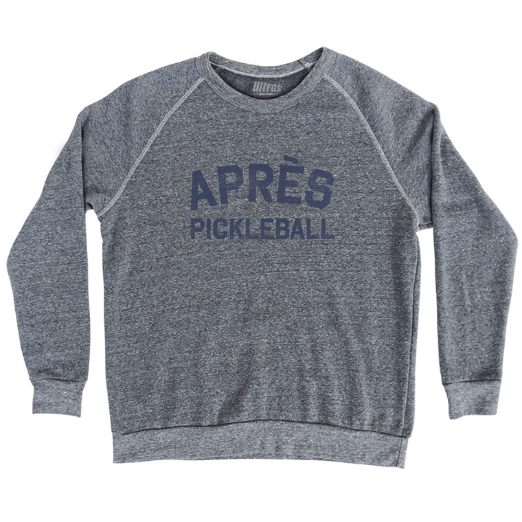 Apres Pickleball Adult Tri-Blend Sweatshirt - Athletic Grey