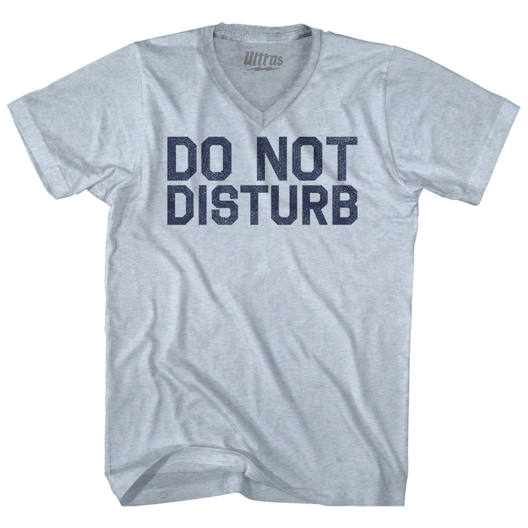 Do Not Disturb Adult Tri-Blend V-neck T-shirt - Athletic White