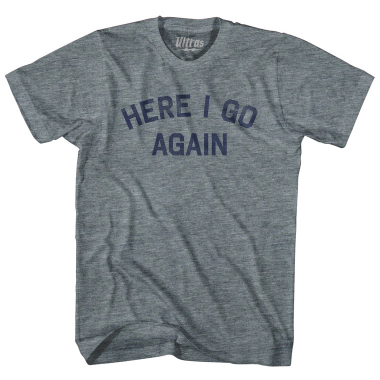 Here I Go Again Youth Tri-Blend T-shirt-Athletic Grey
