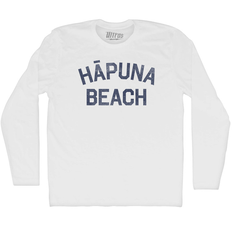 Hapuna Beach Adult Cotton Long Sleeve T-shirt - White