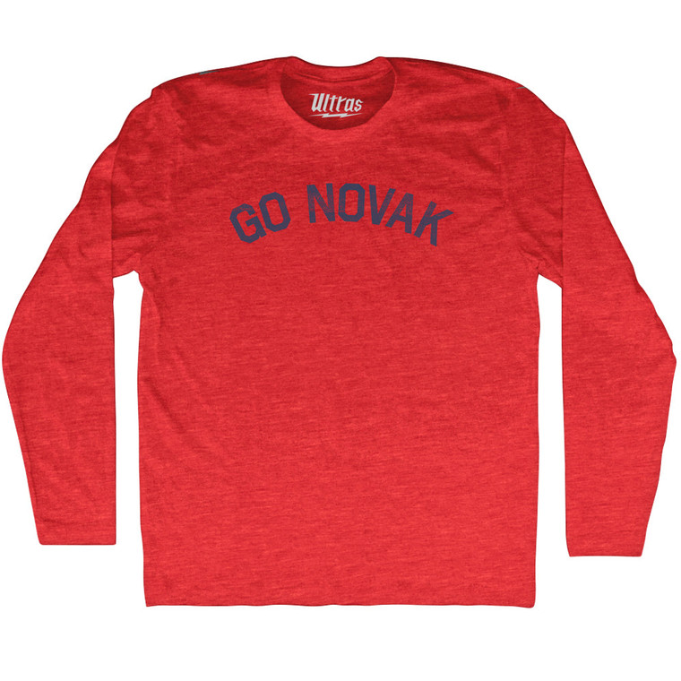 Go Novak Adult Tri-Blend Long Sleeve T-shirt - Athletic Red Go Novak Adult Tri-Blend Long Sleeve T-shirt - Athletic Red