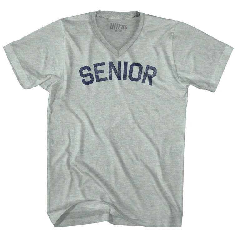 Senior Adult Tri-Blend V-neck T-shirt - Athletic Cool Grey