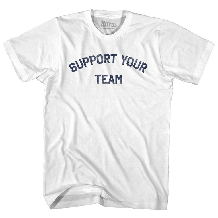 Support Your Team Womens Cotton Junior Cut T-Shirt - White
