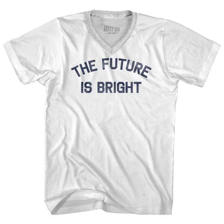 The Future is Bright Adult Tri-Blend V-neck T-shirt - White
