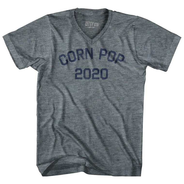 Corn Pop 2020 Adult Tri-Blend V-neck T-shirt - Athletic Grey