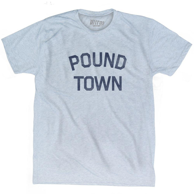 Pound Town Adult Tri-Blend T-Shirt - Athletic White