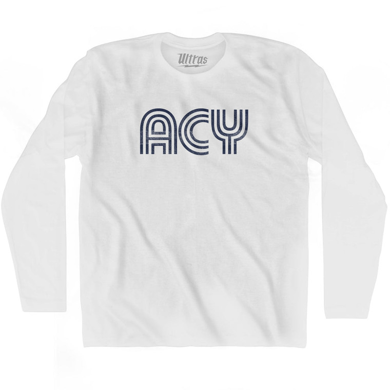 Atlantic City Airport ACY Adult Cotton Long Sleeve T-shirt - White