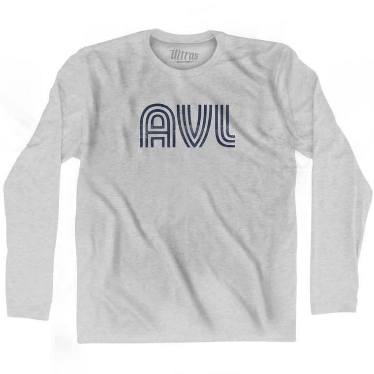 Asheville Airport AVL Adult Cotton Long Sleeve T-shirt - Grey Heather