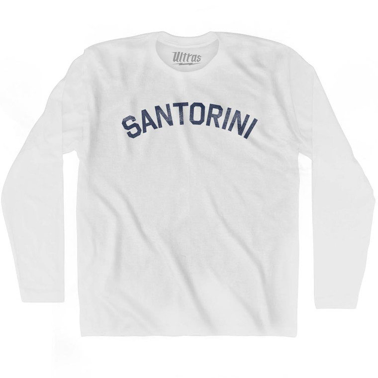 Santorini Adult Cotton Long Sleeve T-Shirt - White