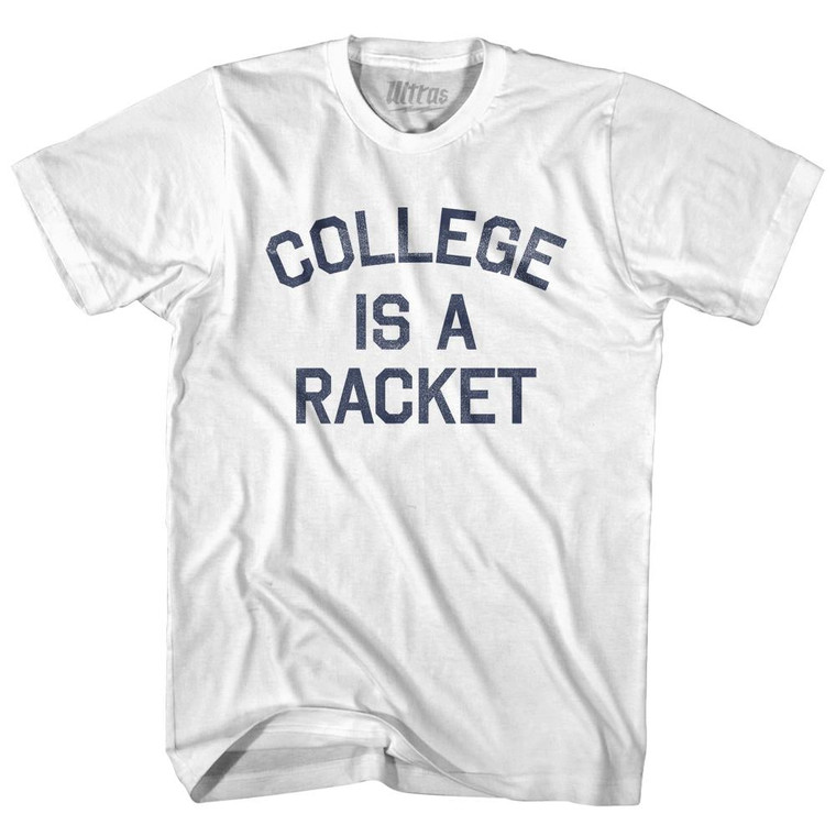 College Is A Racket Youth Cotton T-Shirt - White