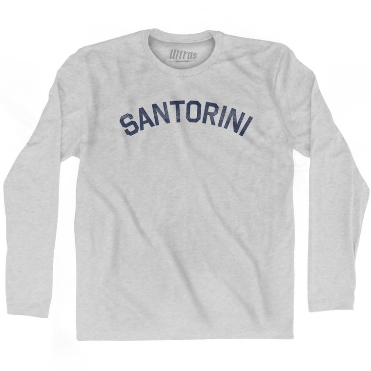 Santorini Adult Cotton Long Sleeve T-Shirt - Grey Heather