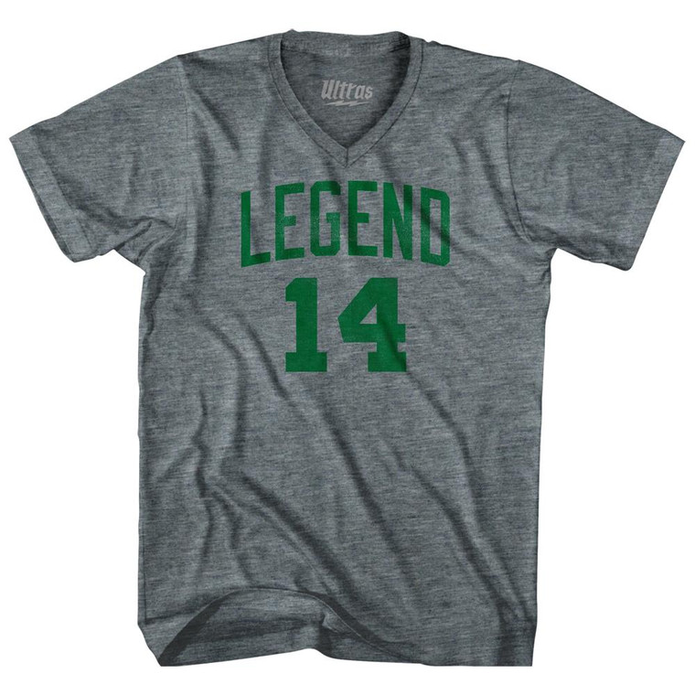 Legend 14 Adult Tri-Blend V-Neck T-Shirt - Athletic Grey