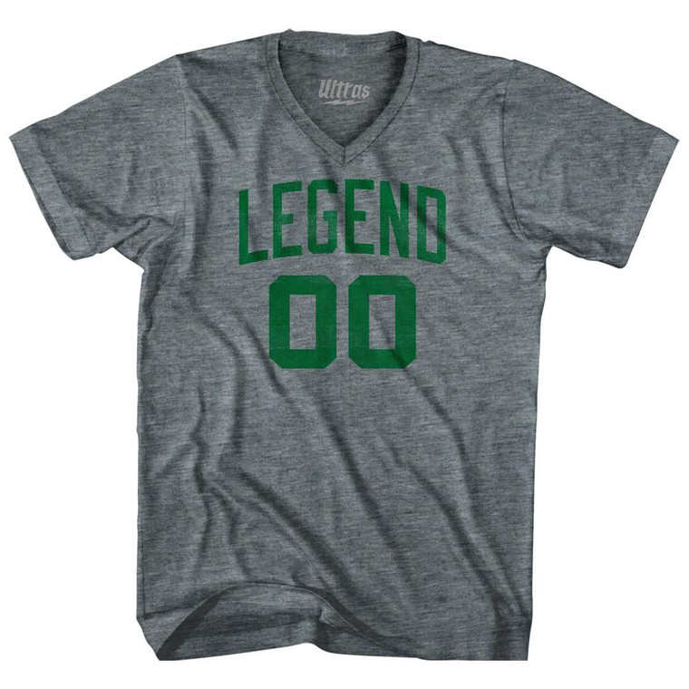 Legend 00 Adult Tri-Blend V-Neck T-Shirt - Athletic Grey