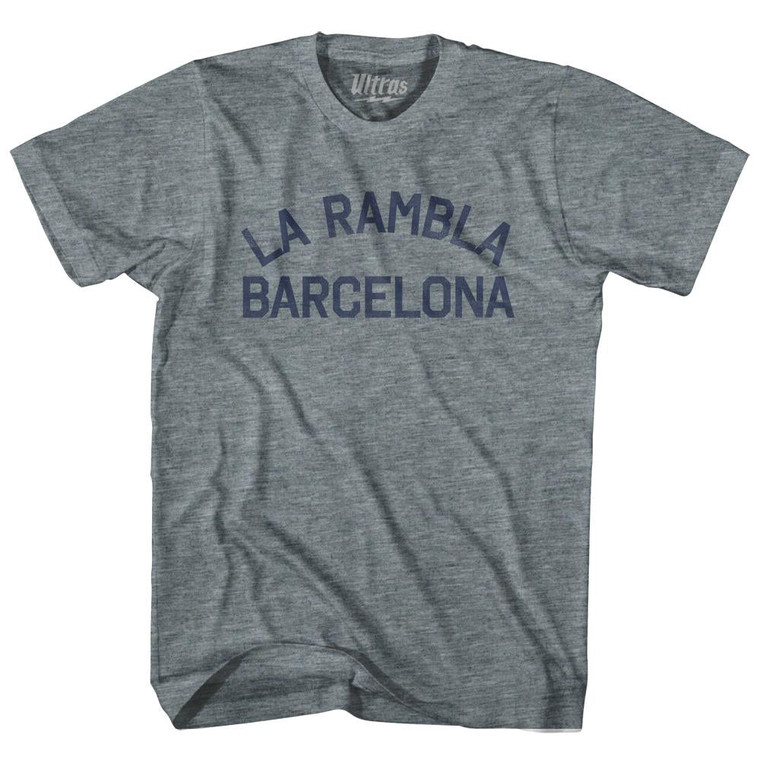La Rambla Barcelona Adult Tri-Blend T-Shirt-Athletic Grey