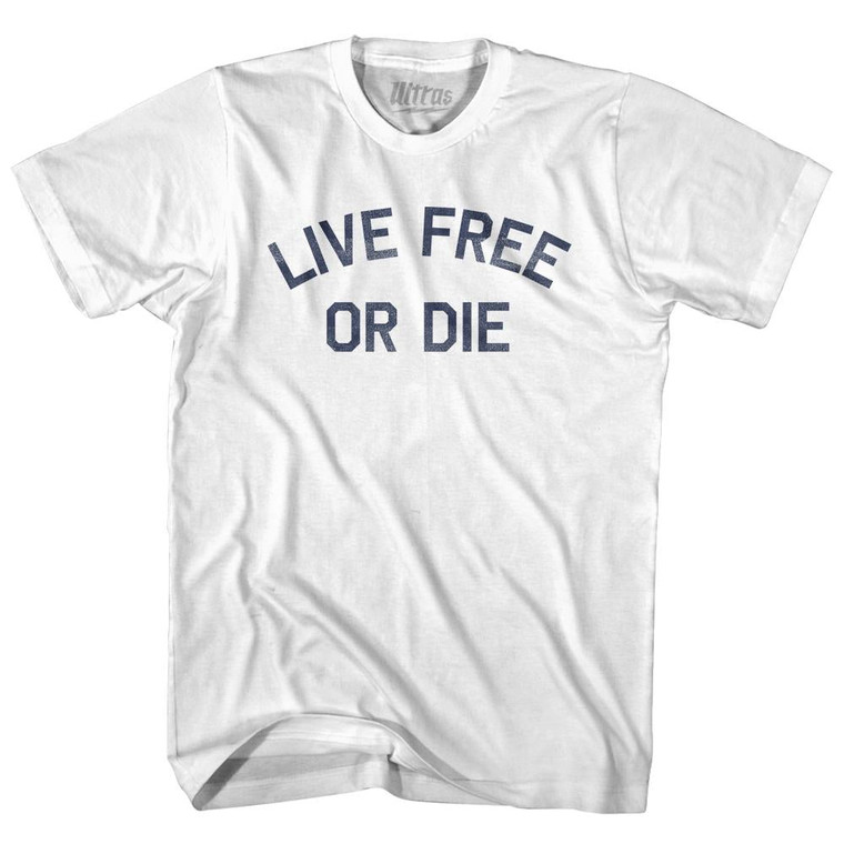 Live Free Or Die Adult Cotton T-Shirt - White