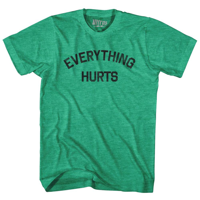 Everything Hurts Adult Tri-Blend T-shirt - Heather Green