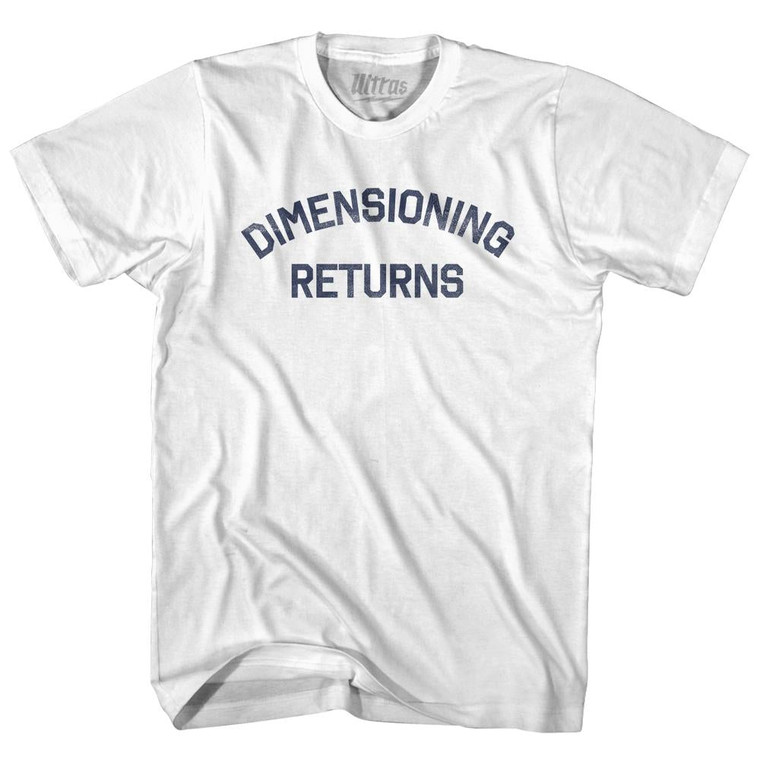 Dimensioning Returns Adult Cotton T-Shirt - White
