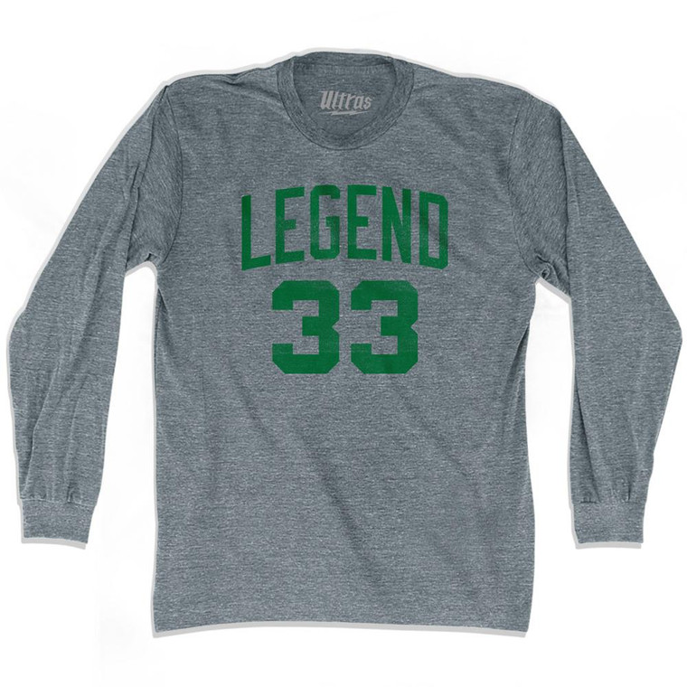 Legend 33 Adult Tri-Blend Long Sleeve T-Shirt - Athletic Grey
