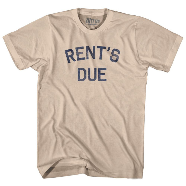 Rents Due Adult Cotton T-Shirt - Creme