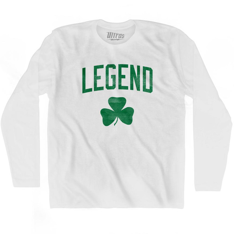 Legend Clover Adult Cotton Long Sleeve T-Shirt - White