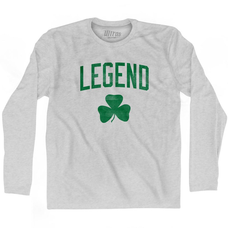 Legend Clover Adult Cotton Long Sleeve T-Shirt - Grey Heather