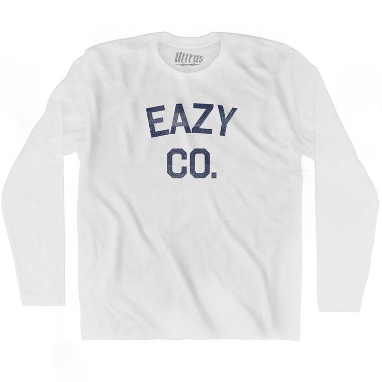 Eazy Co Adult Cotton Long Sleeve T-Shirt - White
