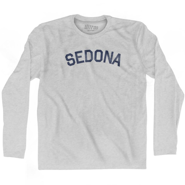 Sedona Adult Cotton Long Sleeve T-Shirt-Grey Heather